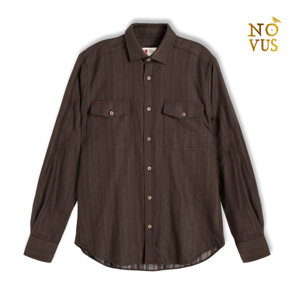 Double face brown flannel shirt Bubo bubo