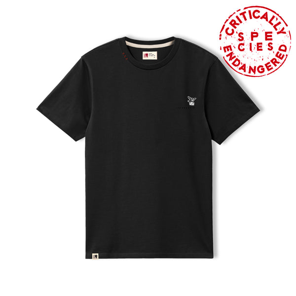 Black Cotton T-shirt Strix aluco