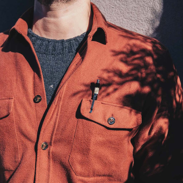 Dark orange flannel shirt jacket Vulpes vulpes - Main Image