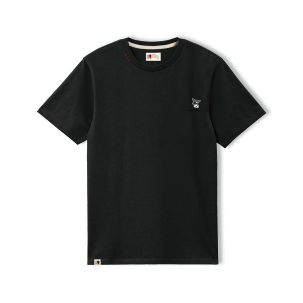 Black Cotton T-shirt Strix aluco