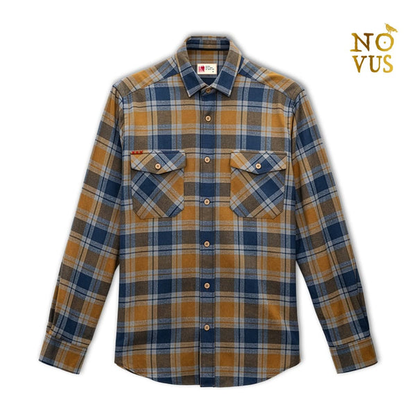 Blue and Yellow checks flannel shirt Bubo bubo