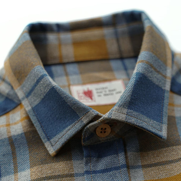 Blue and Yellow checks flannel shirt Bubo bubo