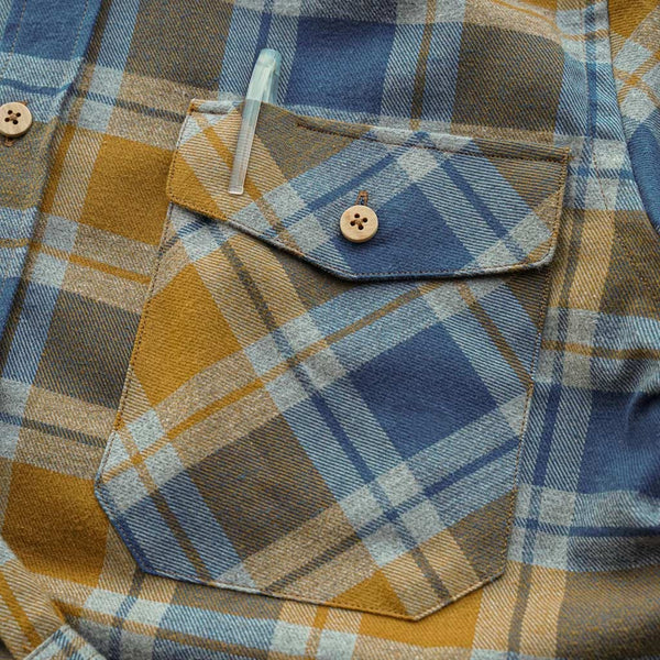 Blue and Yellow checks flannel shirt Bubo bubo
