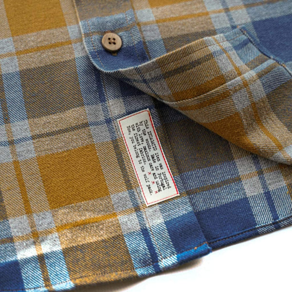 Blue and Yellow checks flannel shirt Bubo bubo