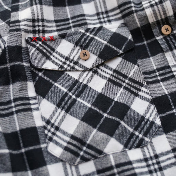 Black and White checks flannel shirt Bubo bubo