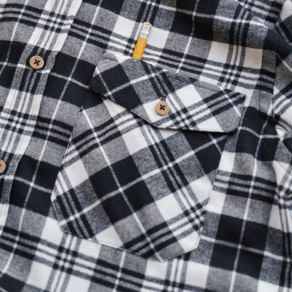 Black and White checks flannel shirt Bubo bubo