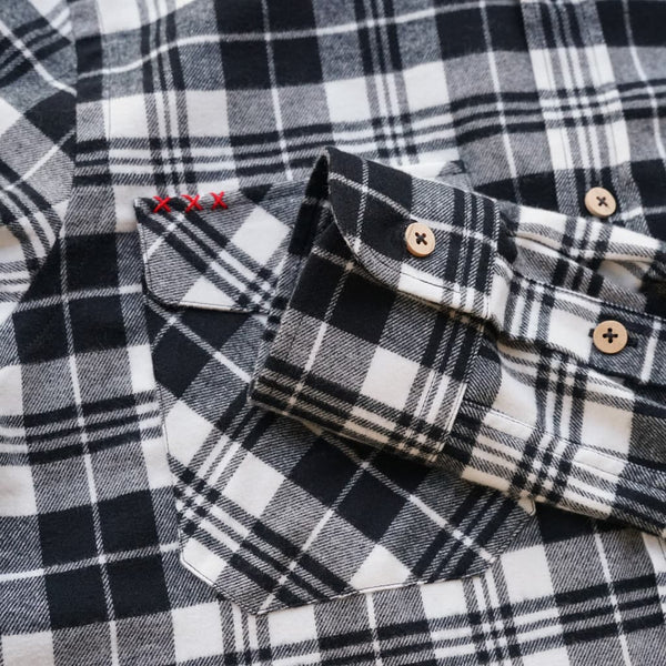 Black and White checks flannel shirt Bubo bubo