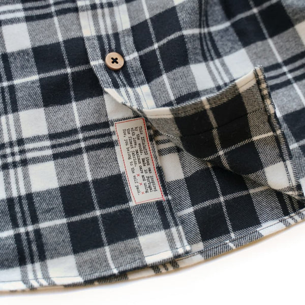 Black and White checks flannel shirt Bubo bubo