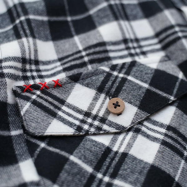 Black and White checks flannel shirt Bubo bubo