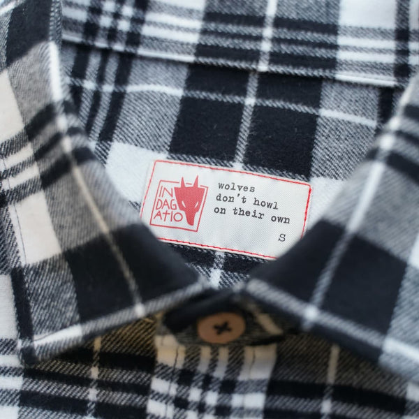 Black and White checks flannel shirt Bubo bubo