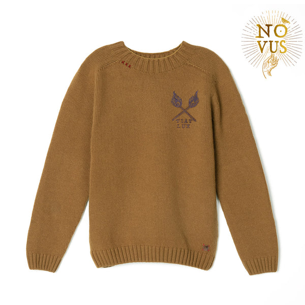 Yellow wool sweater Felis silvestris Fiat lux