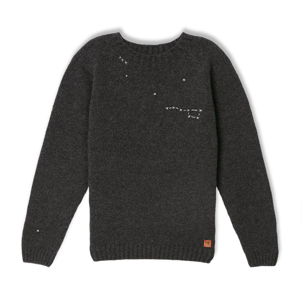 Dark grey wool sweater Felis silvestris II - URSA MAJOR EDITION