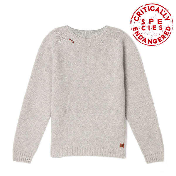 Light grey wool sweater Felis silvestris II