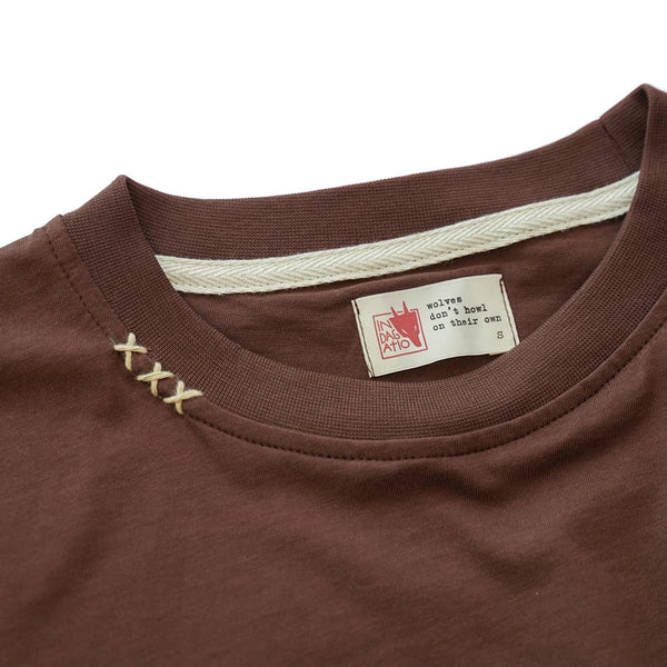 Brown Cotton T-shirt Alauda arvensis IV