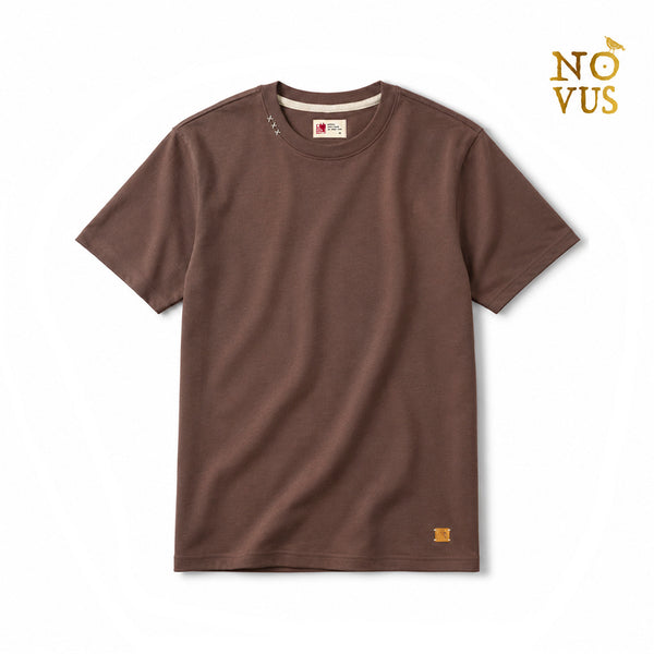 Brown Cotton T-shirt Alauda arvensis IV