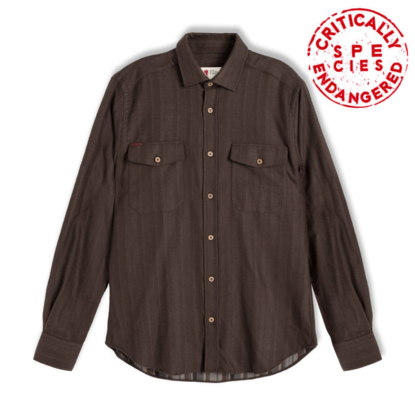 Double face brown flannel shirt Bubo bubo