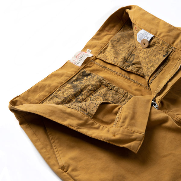 Camel pants Cervus elaphus in stretch cotton