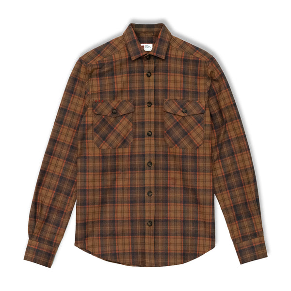 Sobrecamisa de flanela ao xadrez castanho Vulpes vulpes