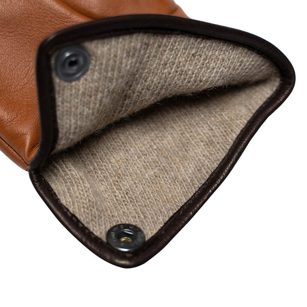 Camel leather gloves Falco peregrinus
