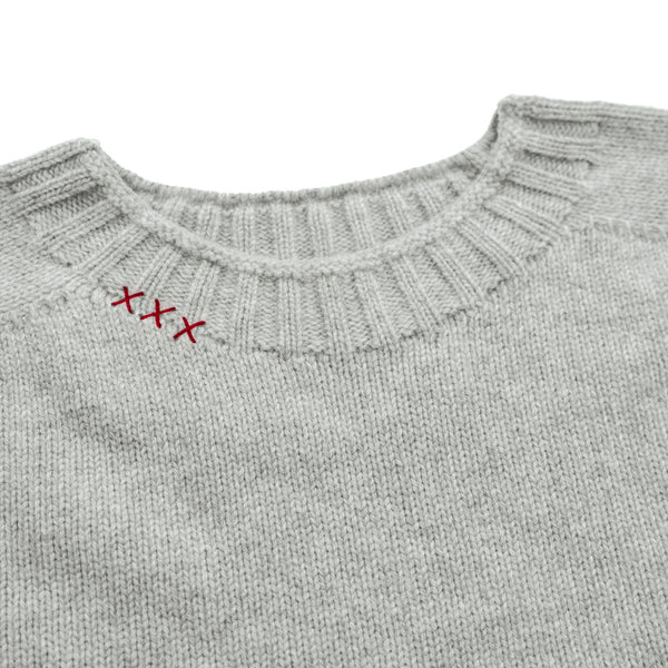 Light grey wool sweater Felis silvestris II