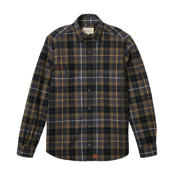 Yellow stripe flannel shirt jacket Vulpes vulpes