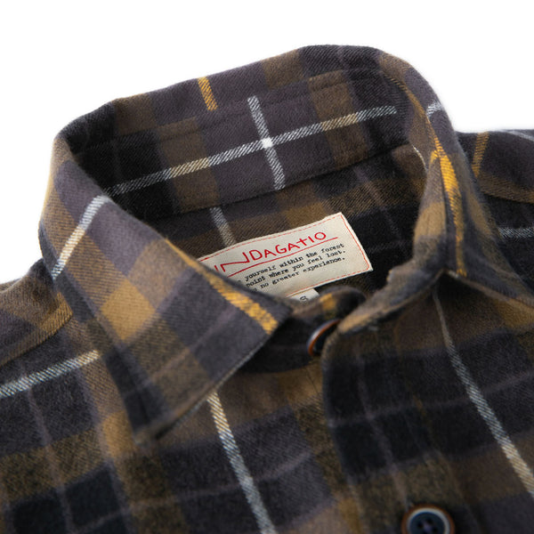 Yellow stripe flannel shirt jacket Vulpes vulpes