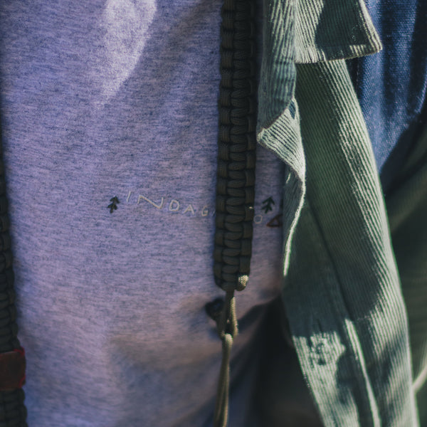 Grey Cotton T-shirt Chamaeleo chamaeleon III - Woods Edition